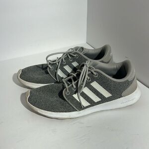 Adidas Cloudfoam Gray White QT Racer Running Athletic Sneakers Trainers Size 7